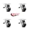 Service Caster 4 Inch Rubber on Aluminum Caster Set with Roller Bearing and Total Lock Brake SCC-TTL30S420-RAR-4 - alternate 3